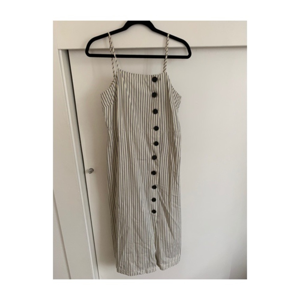 Striped Button Down Midi Dress